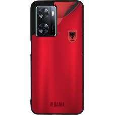 Coque OPPO A57 5G - Silicone rigide noir Maillot de football Albanie personnalisable