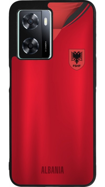 Coque OPPO A57 5G - Silicone rigide noir Maillot de football Albanie personnalisable