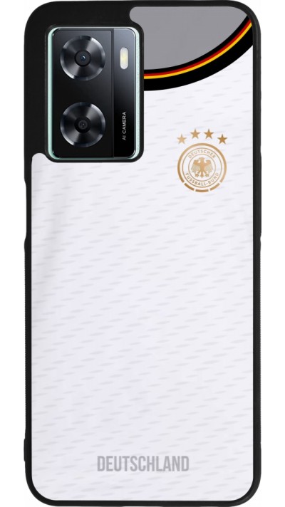 Coque OPPO A57 5G - Silicone rigide noir Maillot de football Allemagne 2022 personnalisable