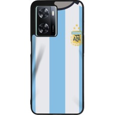 Coque OPPO A57 5G - Silicone rigide noir Maillot de football Argentine 2022 personnalisable