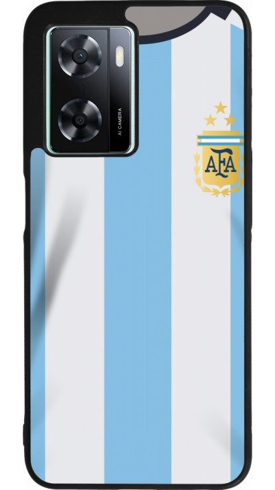 Coque OPPO A57 5G - Silicone rigide noir Maillot de football Argentine 2022 personnalisable