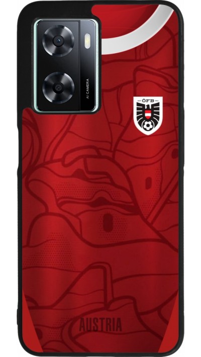 Coque OPPO A57 5G - Silicone rigide noir Maillot de football Autriche personnalisable