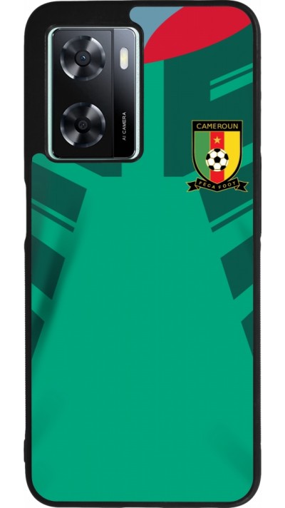 Coque OPPO A57 5G - Silicone rigide noir Maillot de football Cameroun 2022 personnalisable