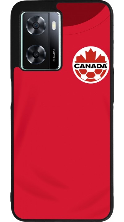 Coque OPPO A57 5G - Silicone rigide noir Maillot de football Canada 2022 personnalisable