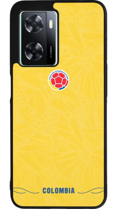 Coque OPPO A57 5G - Silicone rigide noir Maillot de football Colombie 2026 personnalisable