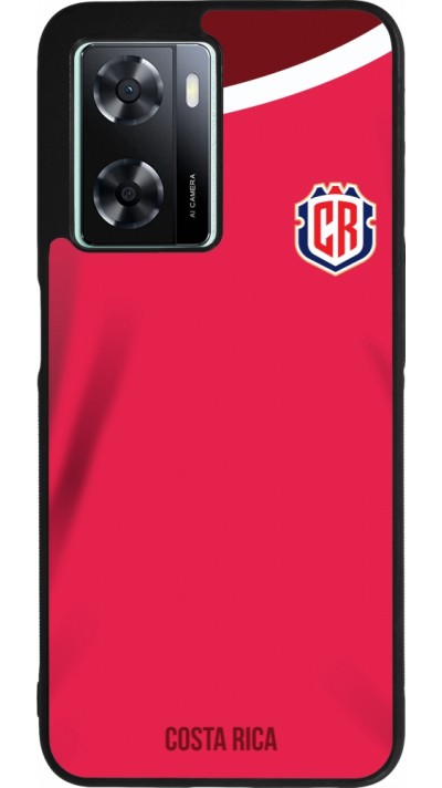 Coque OPPO A57 5G - Silicone rigide noir Maillot de football Costa Rica 2022 personnalisable