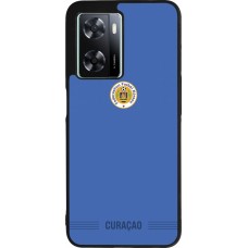 Coque OPPO A57 5G - Silicone rigide noir Maillot de football Curaçao 2026 personnalisable