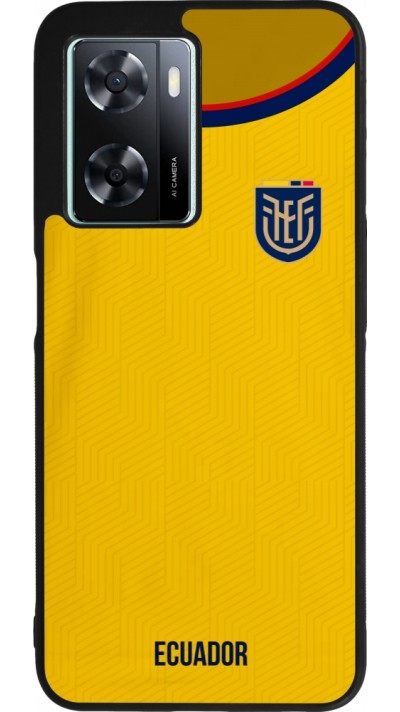 Coque OPPO A57 5G - Silicone rigide noir Maillot de football Equateur 2022