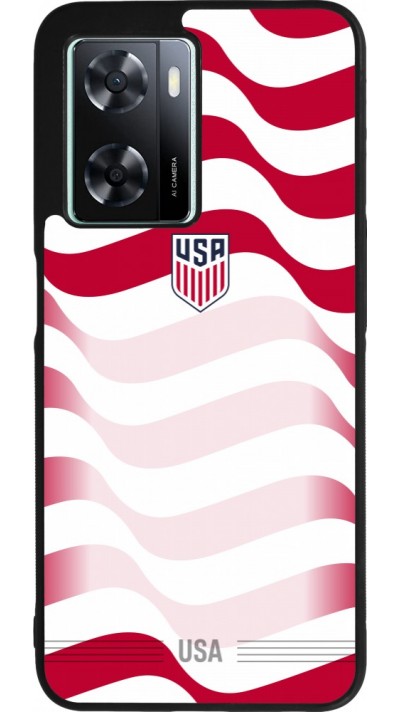 Coque OPPO A57 5G - Silicone rigide noir Maillot de football E?tats Unis 2026 personnalisable