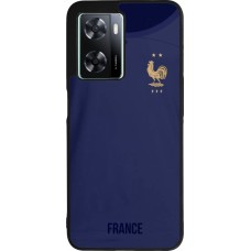 Coque OPPO A57 5G - Silicone rigide noir Maillot de football France 2022 personnalisable