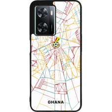 Coque OPPO A57 5G - Silicone rigide noir Maillot de football Ghana 2026 personnalisable