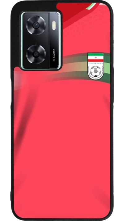 Coque OPPO A57 5G - Silicone rigide noir Maillot de football Iran 2022 personnalisable