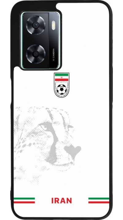 Coque OPPO A57 5G - Silicone rigide noir Maillot de football Iran 2026 personnalisable