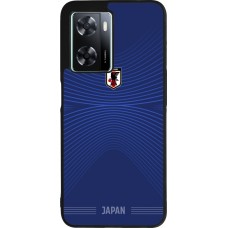 Coque OPPO A57 5G - Silicone rigide noir Maillot de football Japon 2026 personnalisable