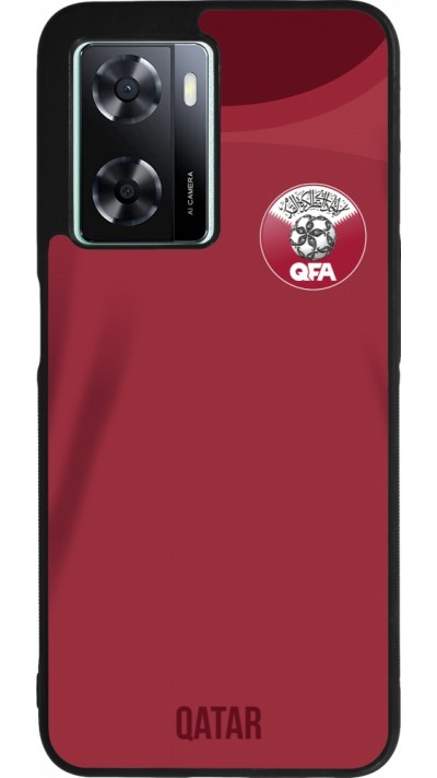 OPPO A57 5G Case Hülle - Silikon schwarz Katar 2022 personalisierbares Fussballtrikot