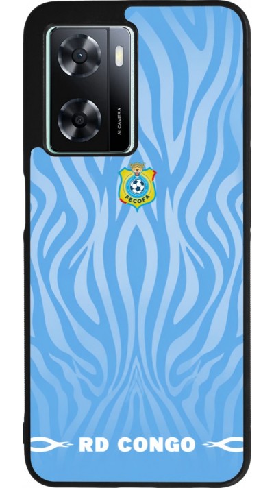 Coque OPPO A57 5G - Silicone rigide noir Maillot de football RD Congo 2026 personnalisable