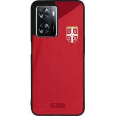 Coque OPPO A57 5G - Silicone rigide noir Maillot de football Serbie 2022 personnalisable