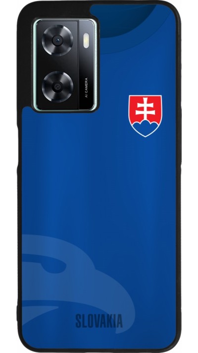 Coque OPPO A57 5G - Silicone rigide noir Maillot de football Slovaquie
