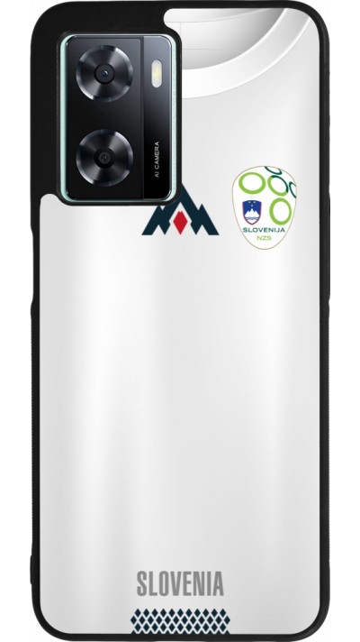 Coque OPPO A57 5G - Silicone rigide noir Maillot de football Slovénie