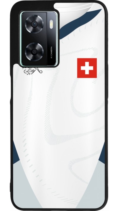 OPPO A57 5G Case Hülle - Silikon schwarz Schweiz Away personalisierbares Fussballtrikot