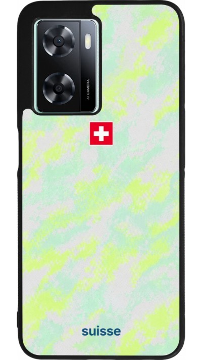 Coque OPPO A57 5G - Silicone rigide noir Maillot de football Suisse Away 2026 personnalisable