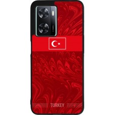 Coque OPPO A57 5G - Silicone rigide noir Maillot de football Turquie 2026 personnalisable