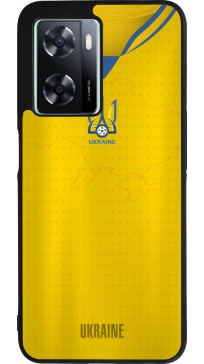 Coque OPPO A57 5G - Silicone rigide noir Maillot de football Ukraine