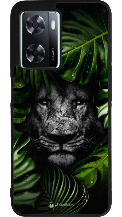 Coque OPPO A57 5G - Silicone rigide noir Forest Lion