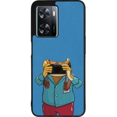 Coque OPPO A57 5G - Silicone rigide noir Frog with camera DTMF