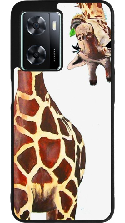 Coque OPPO A57 5G - Silicone rigide noir Giraffe Fit