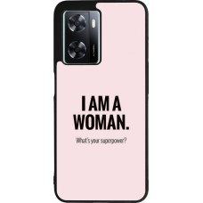 Coque OPPO A57 5G - Silicone rigide noir I am a woman