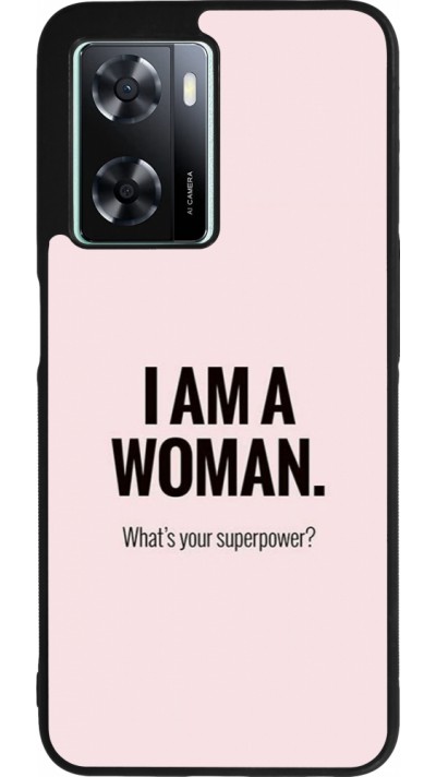 Coque OPPO A57 5G - Silicone rigide noir I am a woman