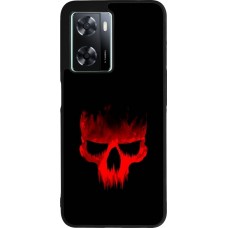 Coque OPPO A57 5G - Silicone rigide noir Halloween 2023 scary skull