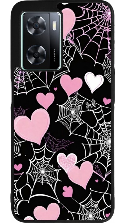Coque OPPO A57 5G - Silicone rigide noir Halloween 2024 girly