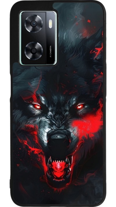 Coque OPPO A57 5G - Silicone rigide noir Halloween 2024 mad werewolf