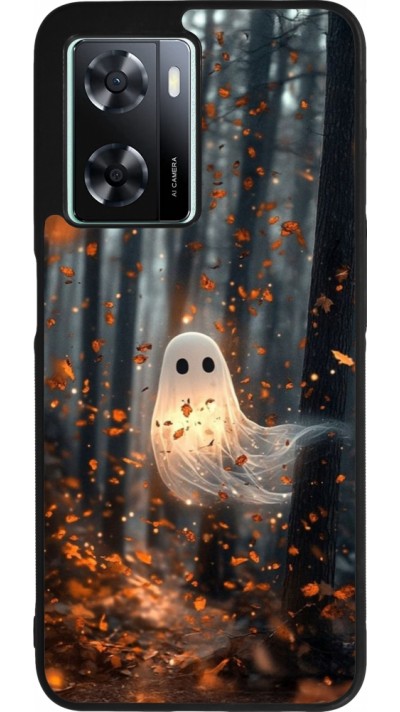 Coque OPPO A57 5G - Silicone rigide noir Halloween 2025 Ghost in the forest