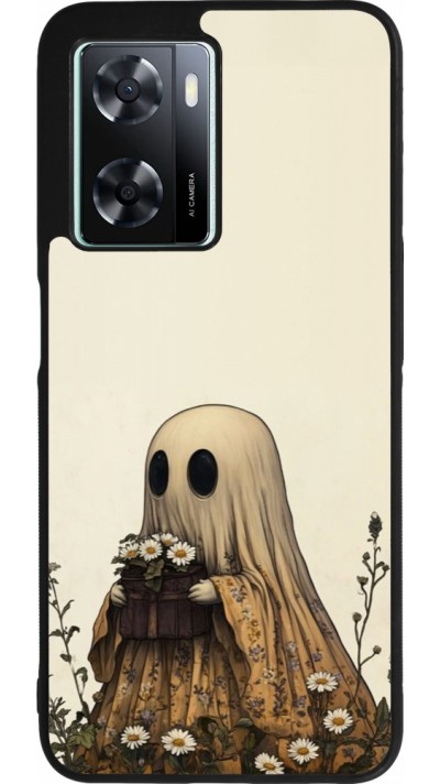 Coque OPPO A57 5G - Silicone rigide noir Halloween 2025 Ghost gardener