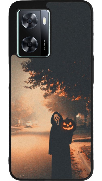 Coque OPPO A57 5G - Silicone rigide noir Halloween 2025 Scream