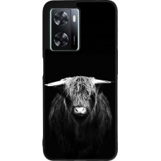 Coque OPPO A57 5G - Silicone rigide noir Highland calf black