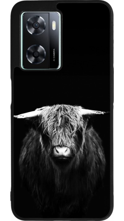 Coque OPPO A57 5G - Silicone rigide noir Highland calf black