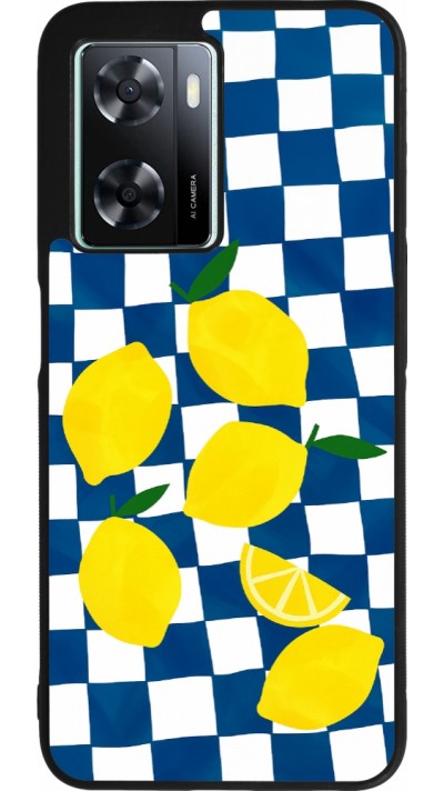 Coque OPPO A57 5G - Silicone rigide noir Illustration lemons 2026