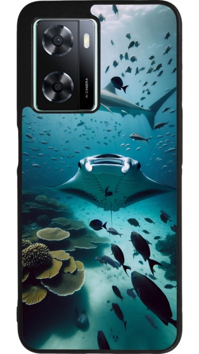 OPPO A57 5G Case Hülle - Silikon schwarz Manta Lagune Reinigung