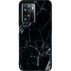 Coque OPPO A57 5G - Silicone rigide noir Marble Black 01