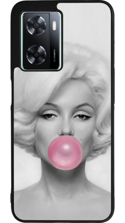 OPPO A57 5G Case Hülle - Silikon schwarz Marilyn Bubble
