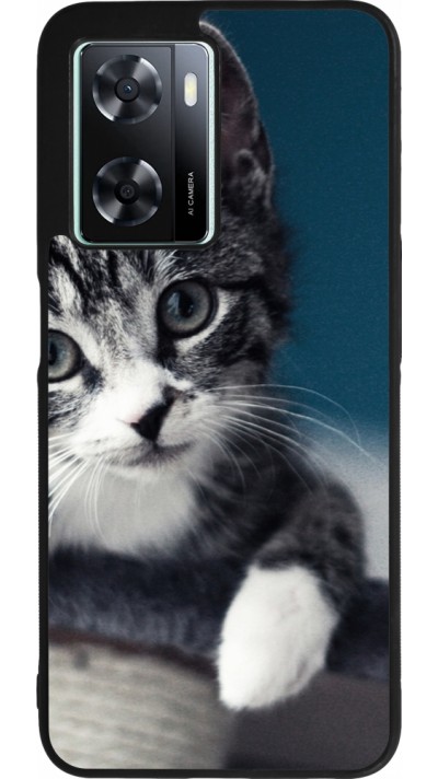 OPPO A57 5G Case Hülle - Silikon schwarz Meow 23