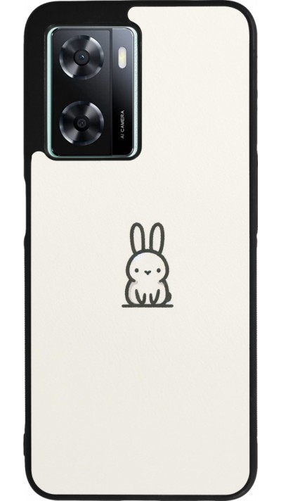 OPPO A57 5G Case Hülle - Silikon schwarz Minimal Häschen Süße