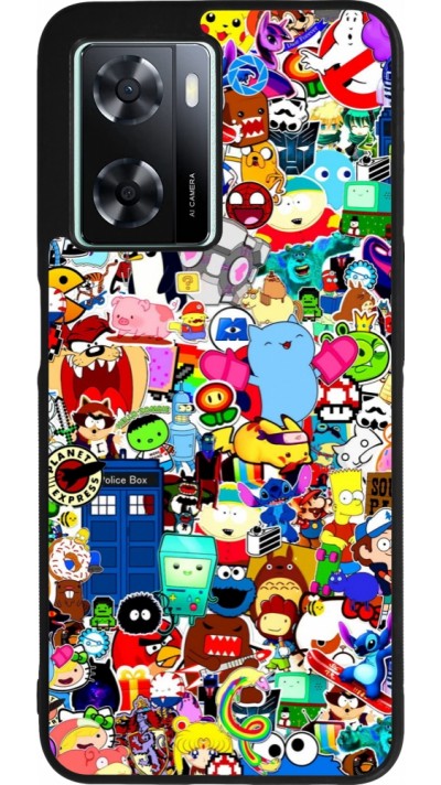 OPPO A57 5G Case Hülle - Silikon schwarz Mixed cartoons