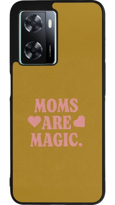 Coque OPPO A57 5G - Silicone rigide noir Mom 2026 Are Magic