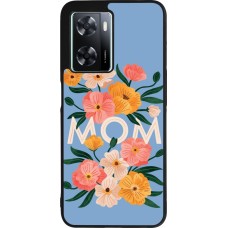 Coque OPPO A57 5G - Silicone rigide noir Mom 2026 Flowers