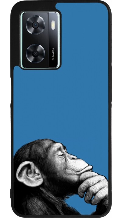 OPPO A57 5G Case Hülle - Silikon schwarz Monkey Pop Art